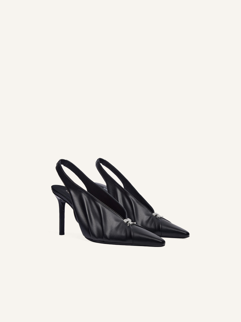 courrèges DRAPED STRETCH LEATHER EFFECT SLINGBACKS outlook