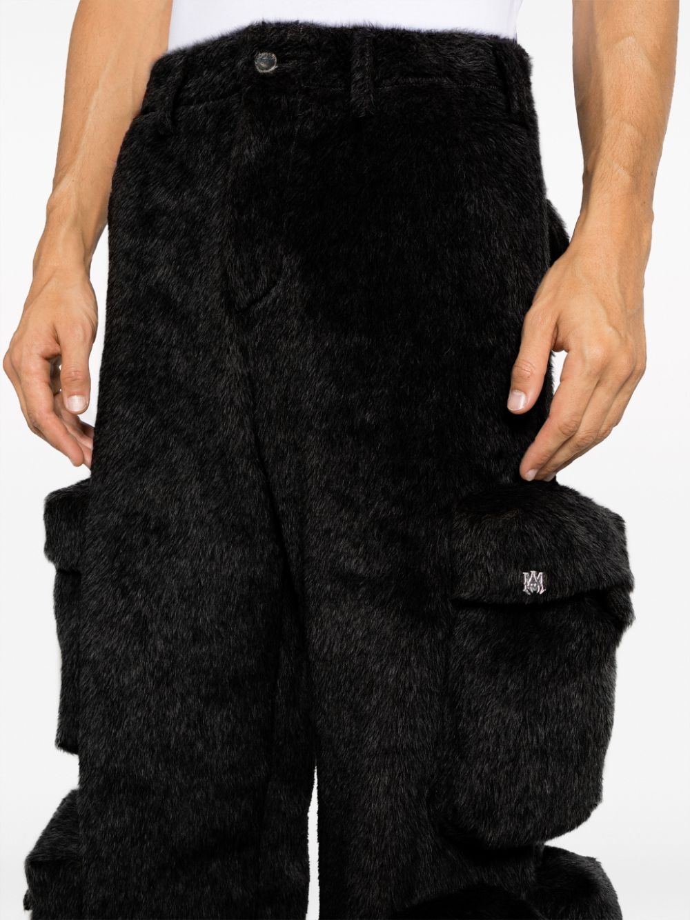 faux-fur cargo pants - 5