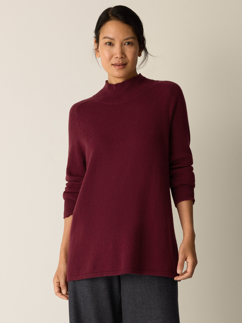 EILEEN FISHER Cotton & Recycled Cashmere Turtleneck Long Top outlook