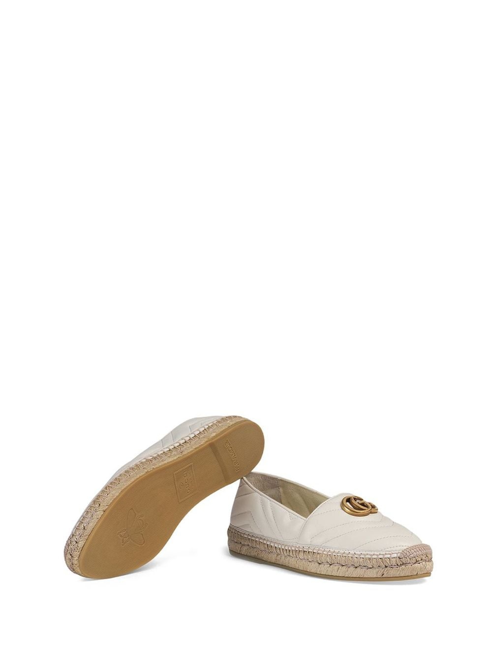 Leather espadrille with Double G - 3