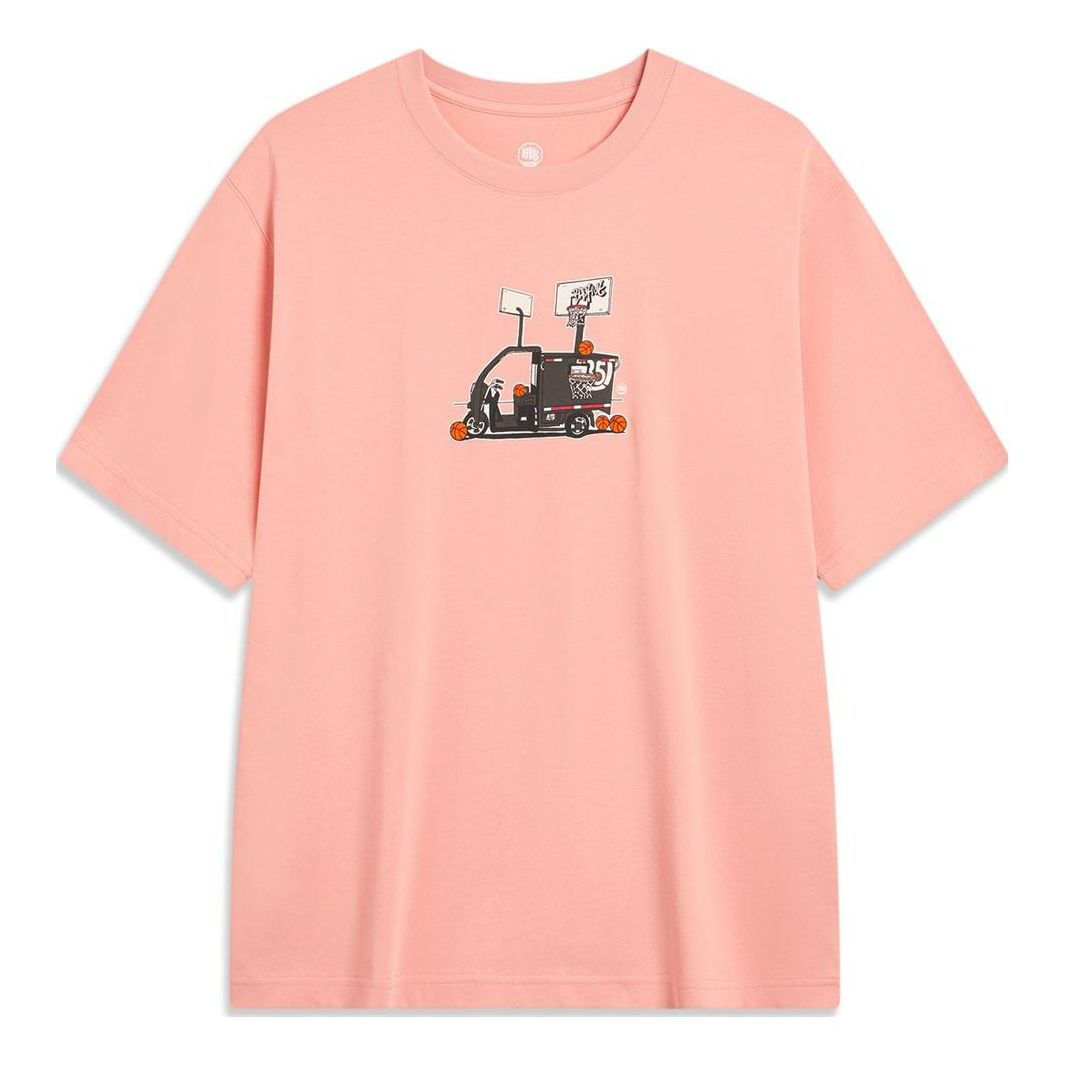 Li-Ning BadFive Dream With Hoops Graphic T-shirt 'Pink' AHST915-2 - 1