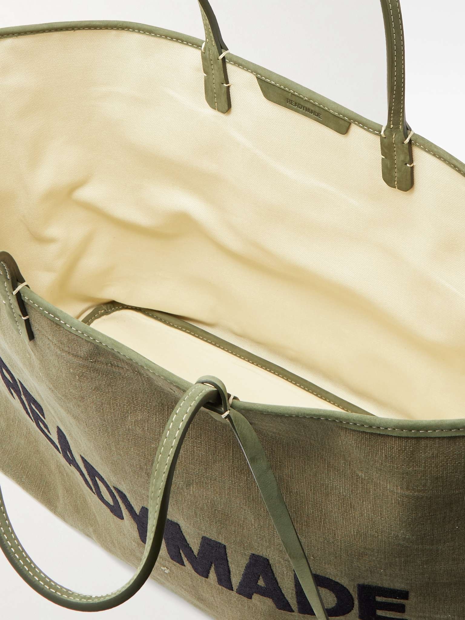 Dorothy Large Nubuck-Trimmed Logo-Embroidered Canvas Tote Bag - 3