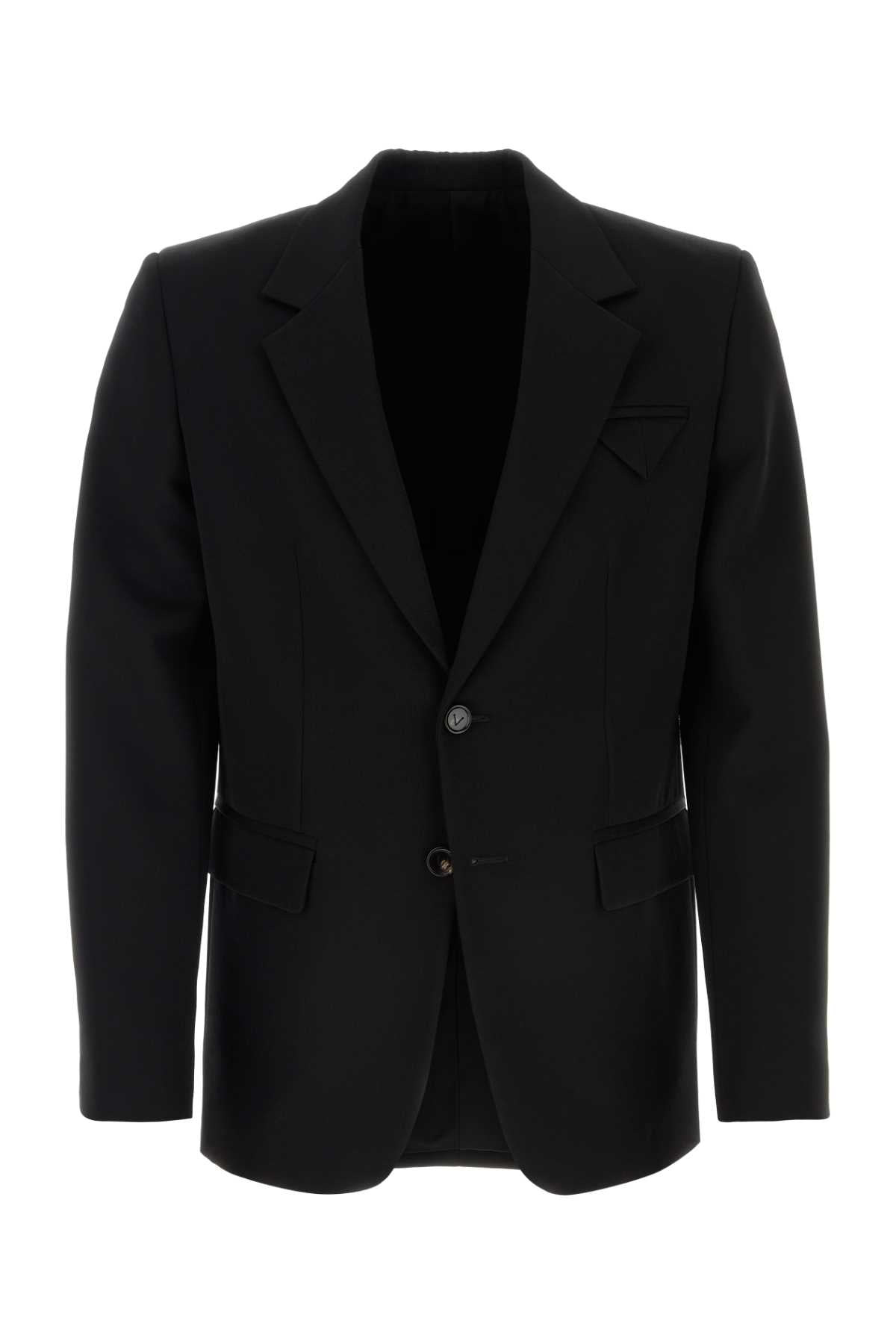 Bottega Veneta Men Black Wool Blazer - 1