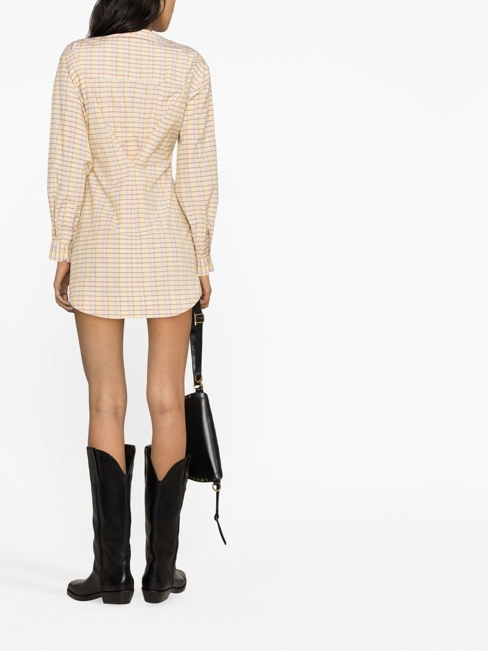 ruffled collar shirt dress - 3