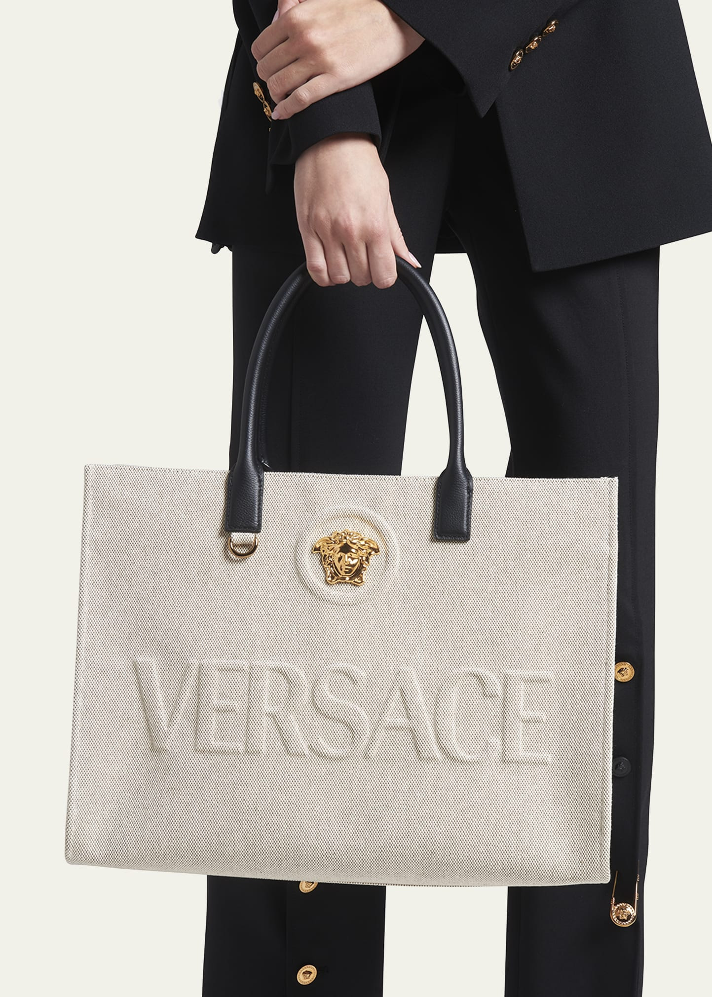 La Medusa Logo Canvas Tote Bag - 2