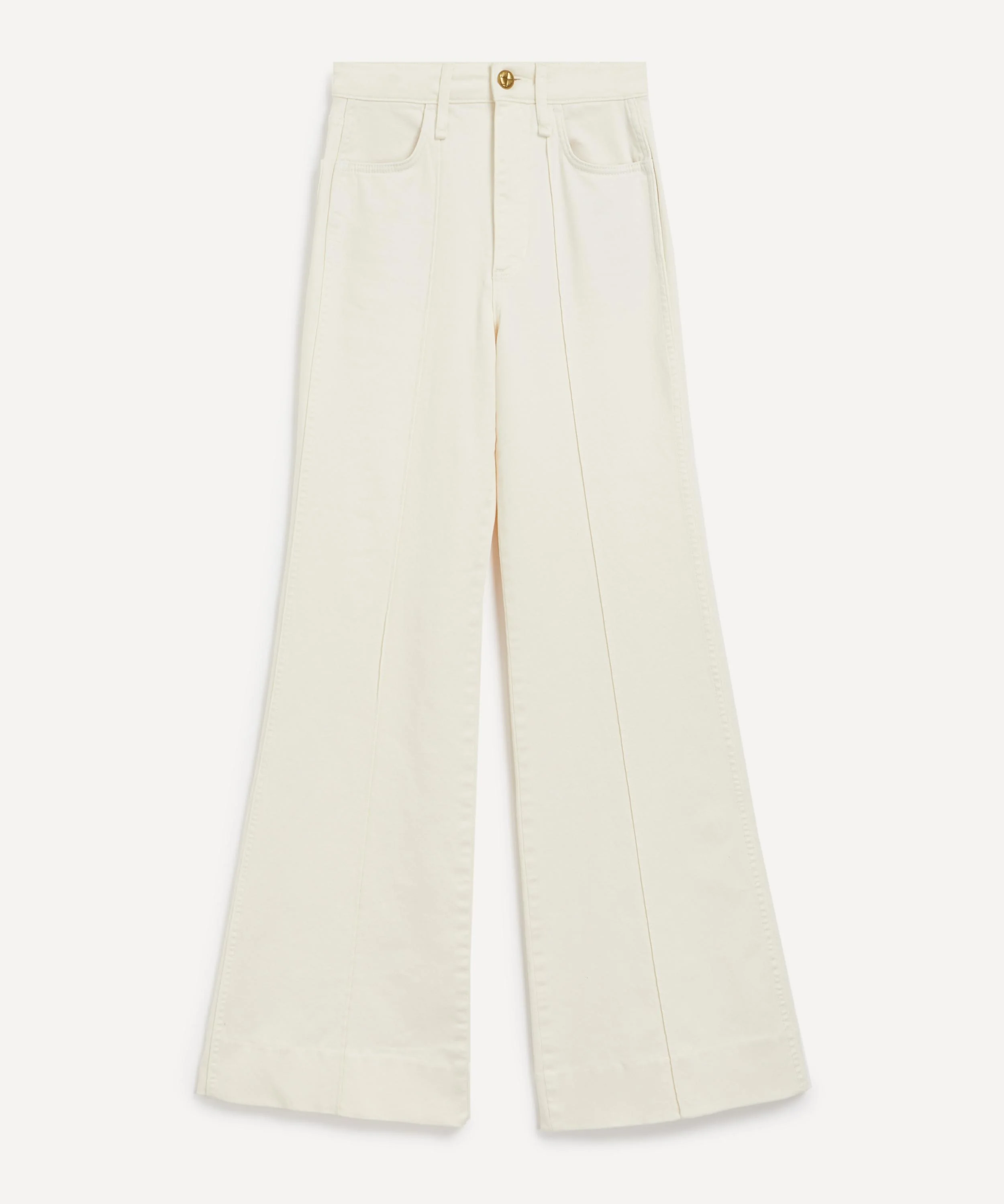 Ecru Skylar Wide-Leg Flare Jeans - 1