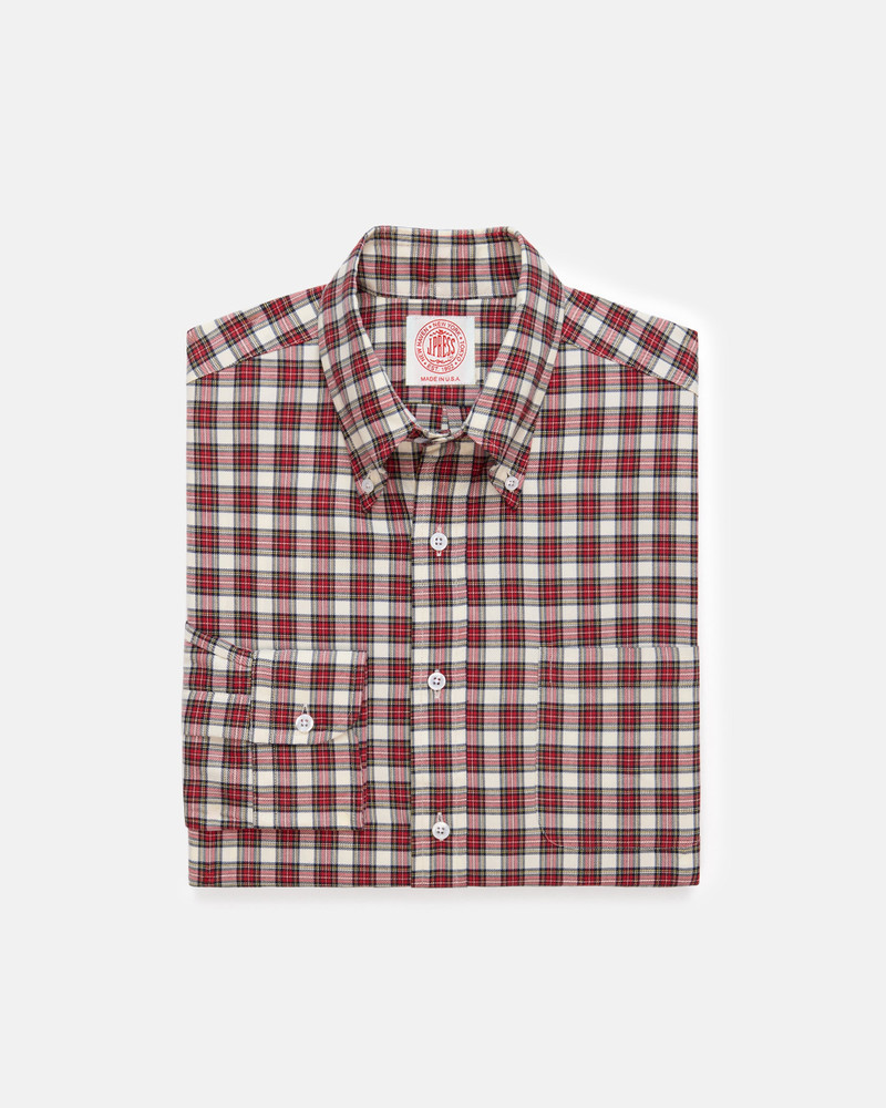 MADE-IN-USA DRESS STEWART TARTAN FLANNEL SPORT SHIRT - CLASSIC FIT 1