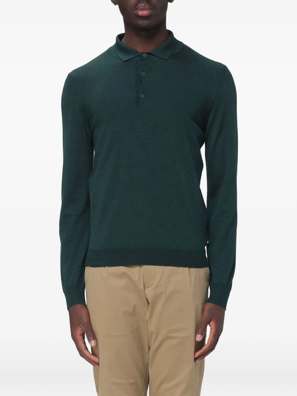 Rey Wool Silk polo-collar sweater - 1