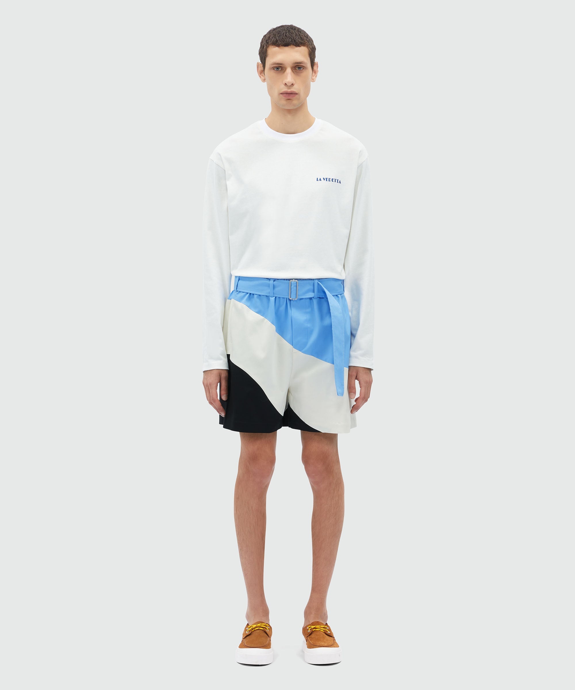 "Tidal wave" patterned gabardine Bermuda shorts - 2