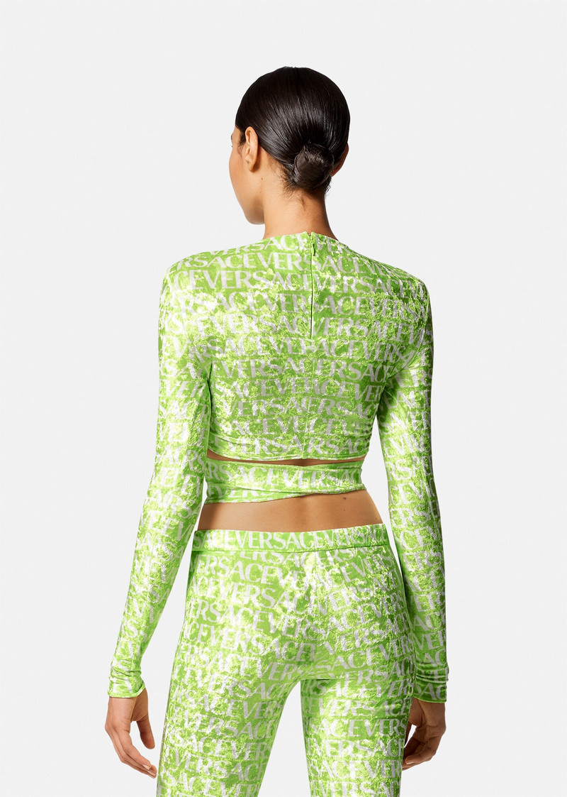 Versace Allover Velvet Crop Top 4
