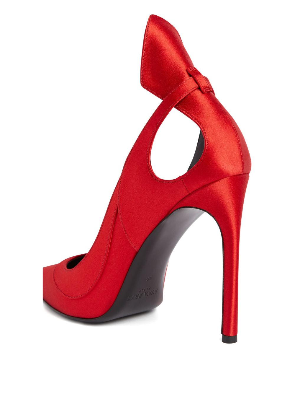 105mm satin cut-out pumps - 4