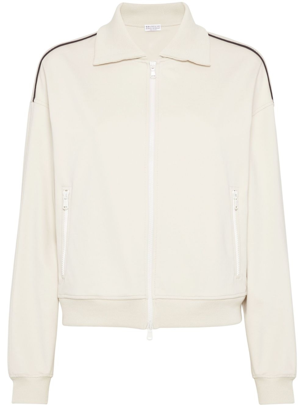 Monili-embellished track jacket - 1