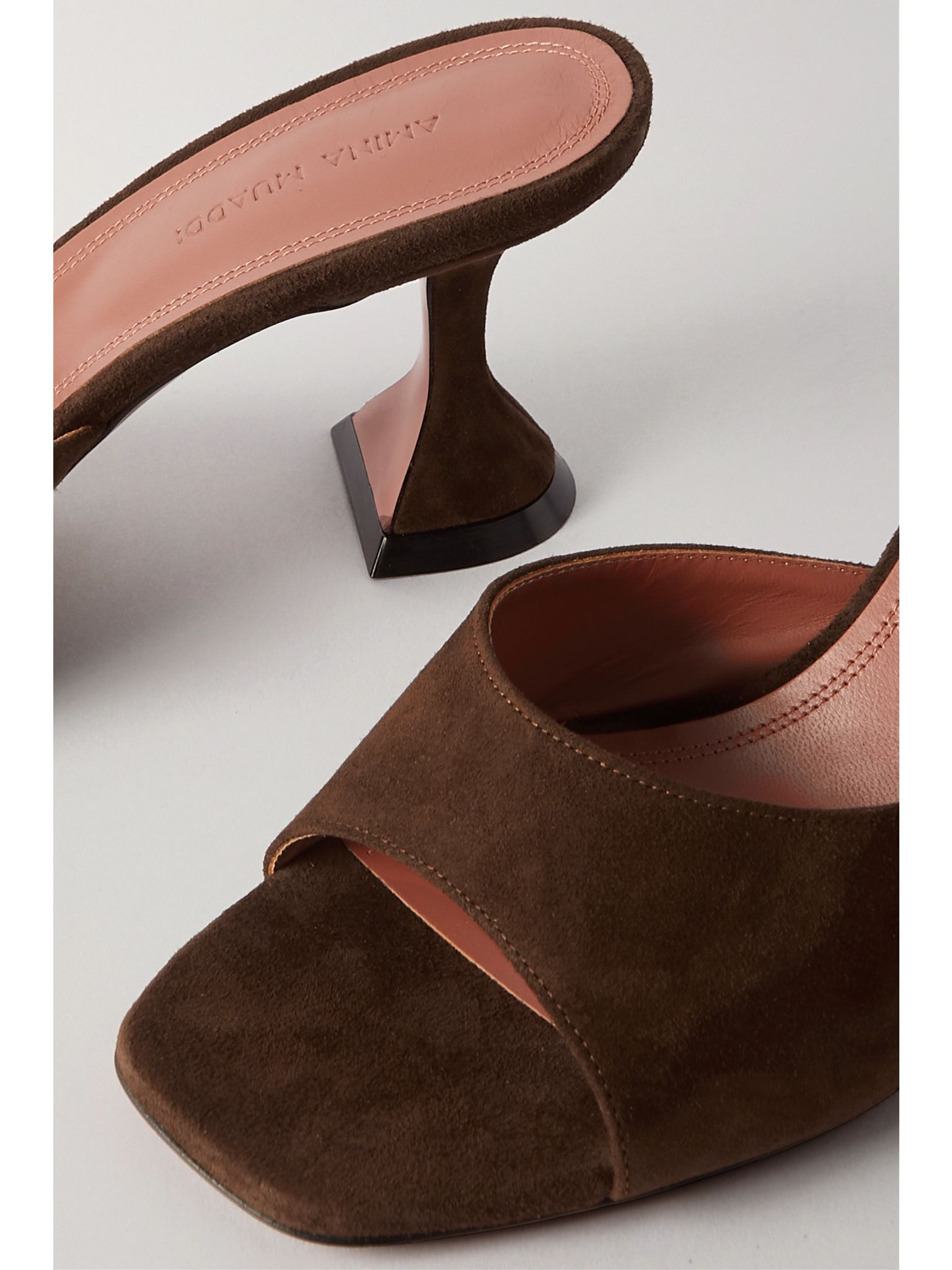 Lupita suede mules Chocolate - 4