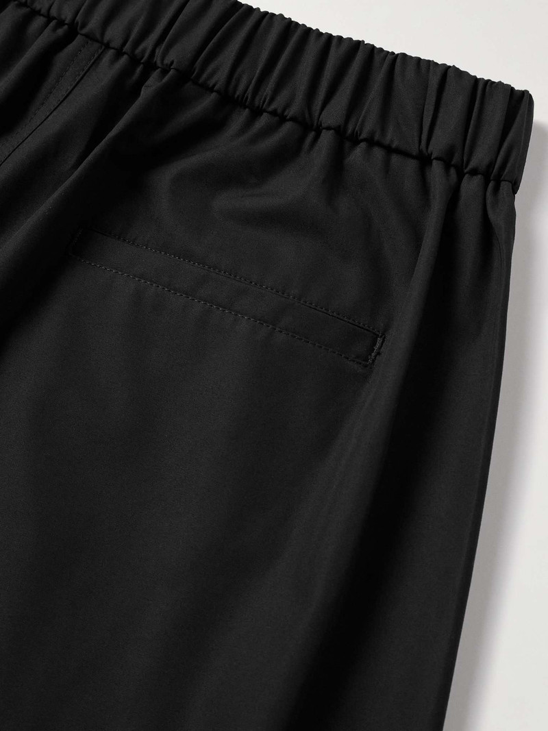 Wide-Leg Pleated Cotton-Poplin Shorts 5