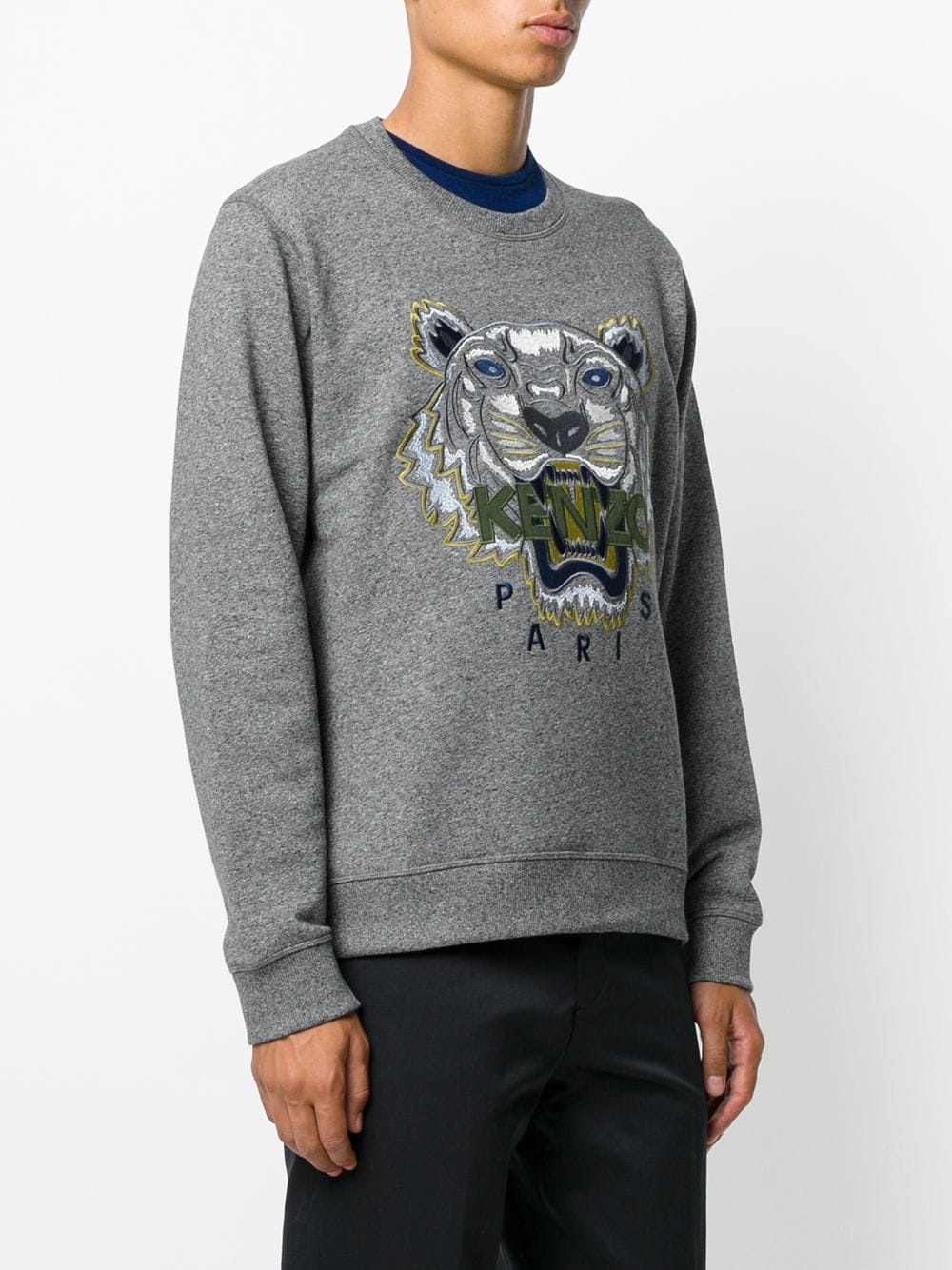 tiger embroidered sweatshirt - 3