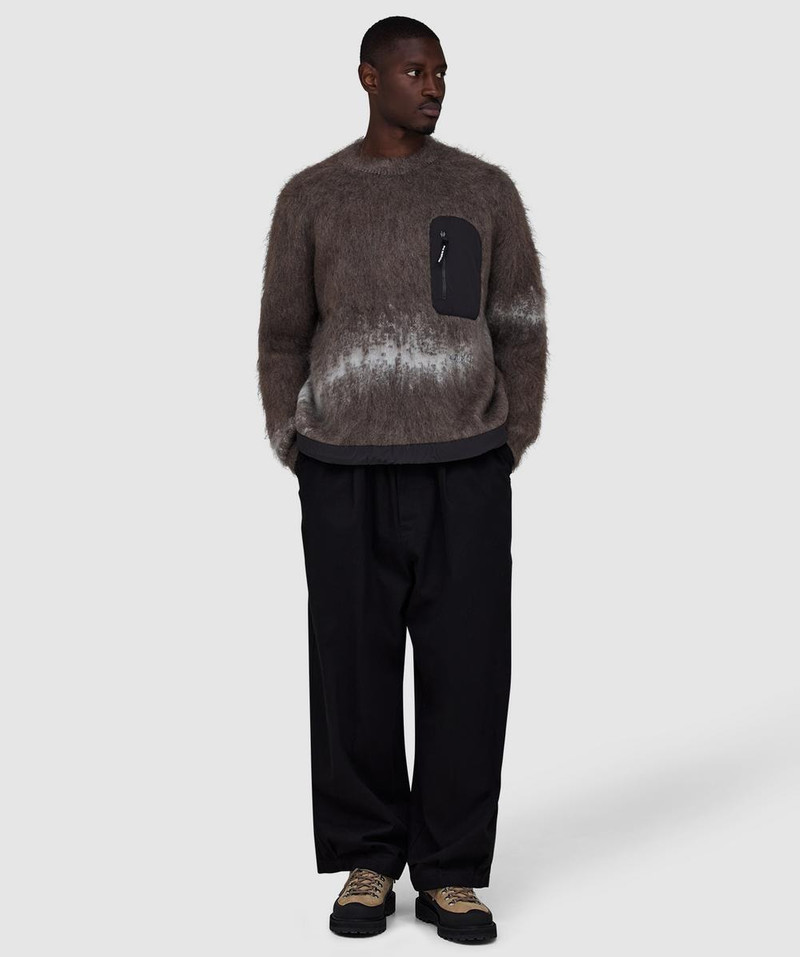 Jacquard shaggy knit sweater 7