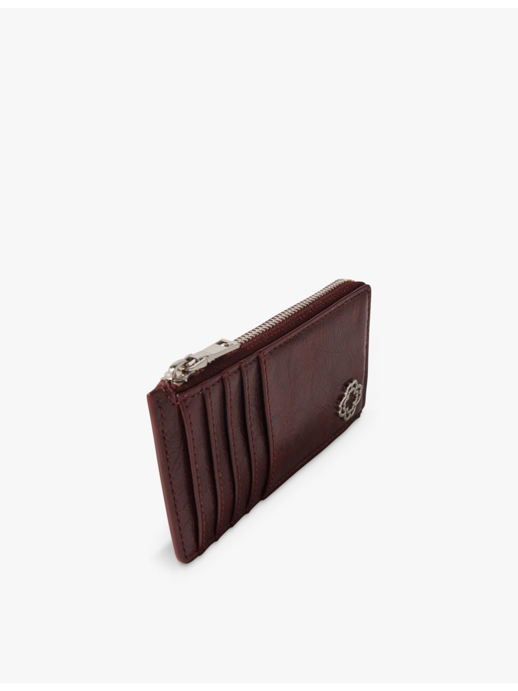 Clover-embellished vintage-leather purse - 2