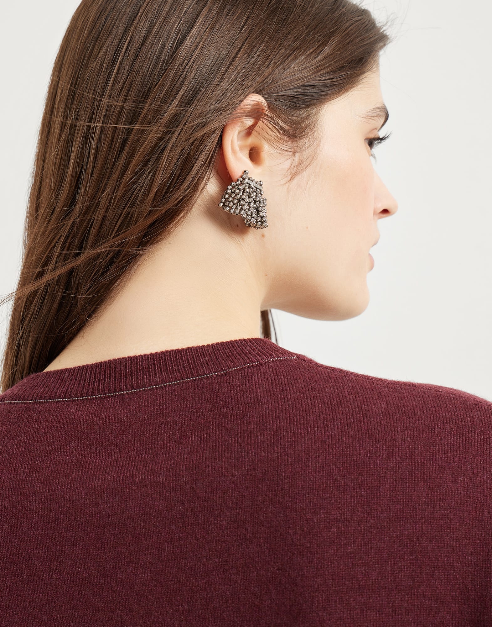 Cashmere sweater with monili - 3