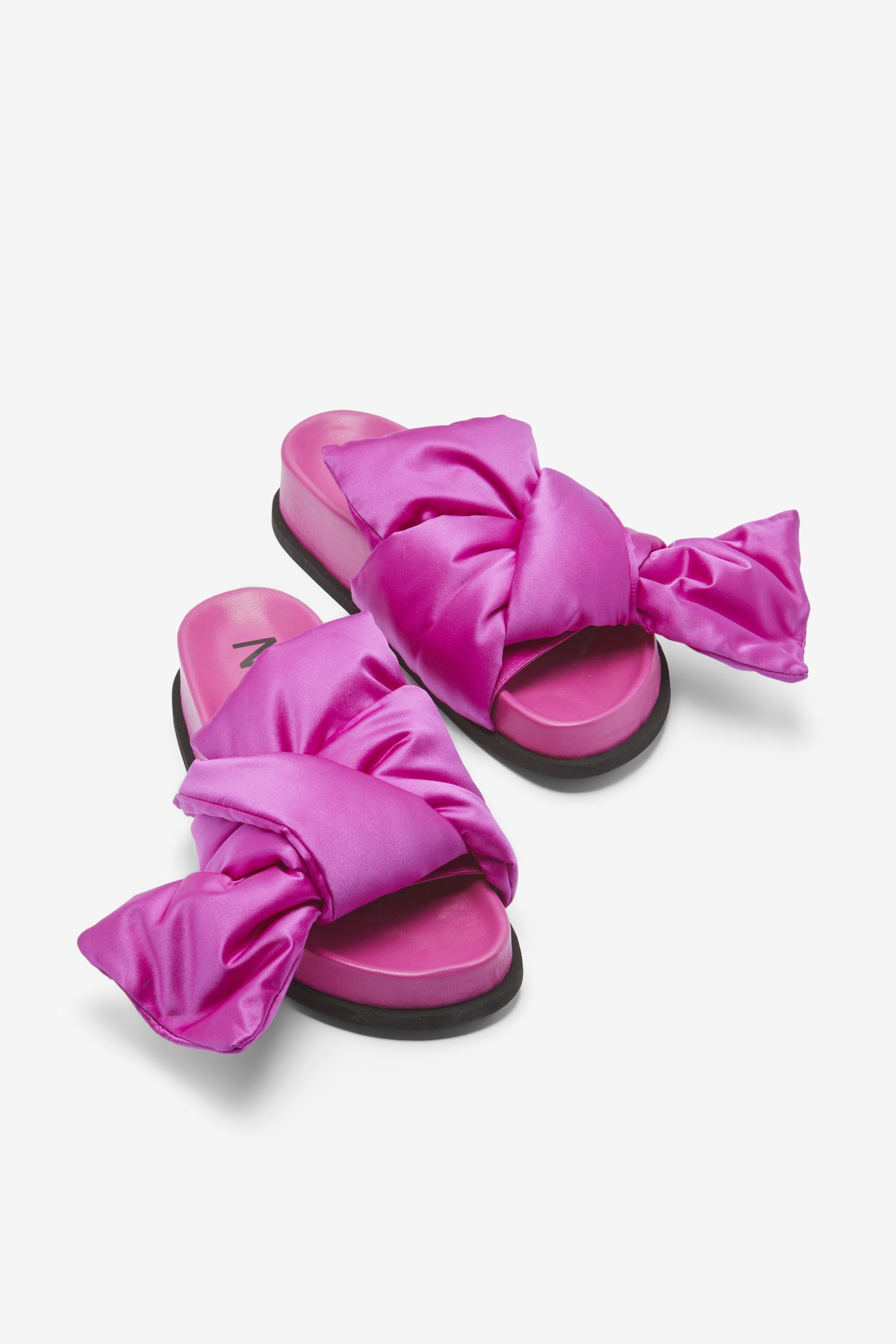 BOW SATIN SANDALS - 4