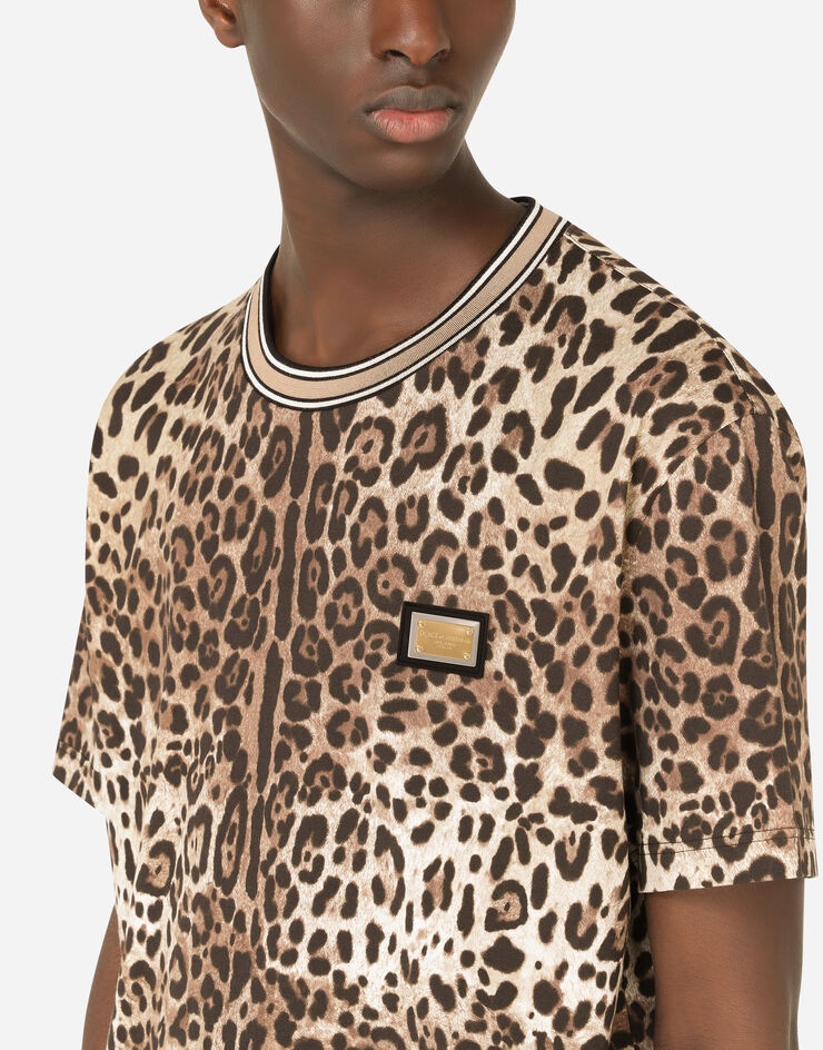 Leopard-print cotton T-shirt - 4