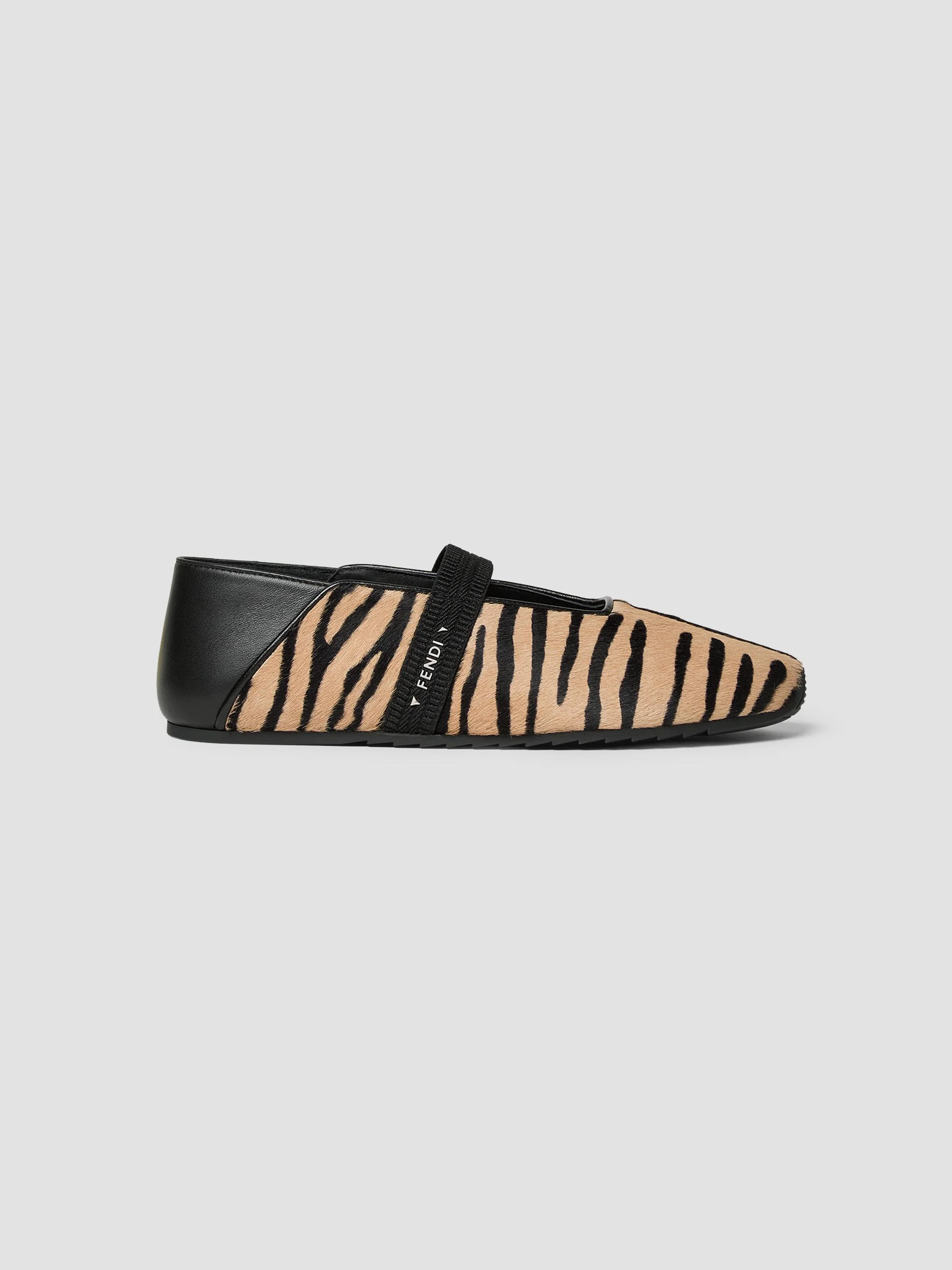 Women's Academia Printed Calf-Hair Flats - Nero - 1