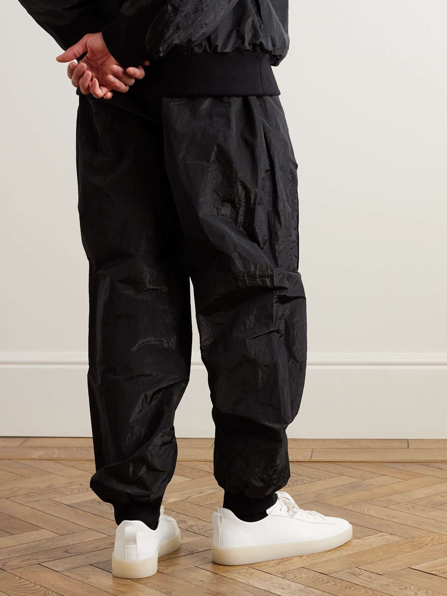 Tapered Logo-Appliquéd Crinkled-Shell Sweatpants - 3