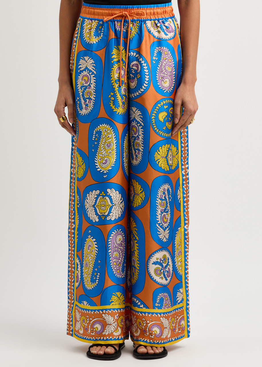 Alemais Luis Printed Silk-twill Trousers - 2