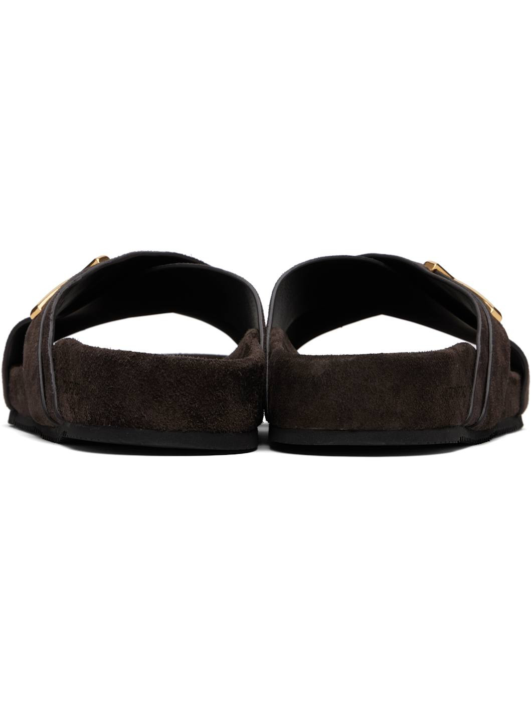 Brown Suede Wicklow T Slides - 2