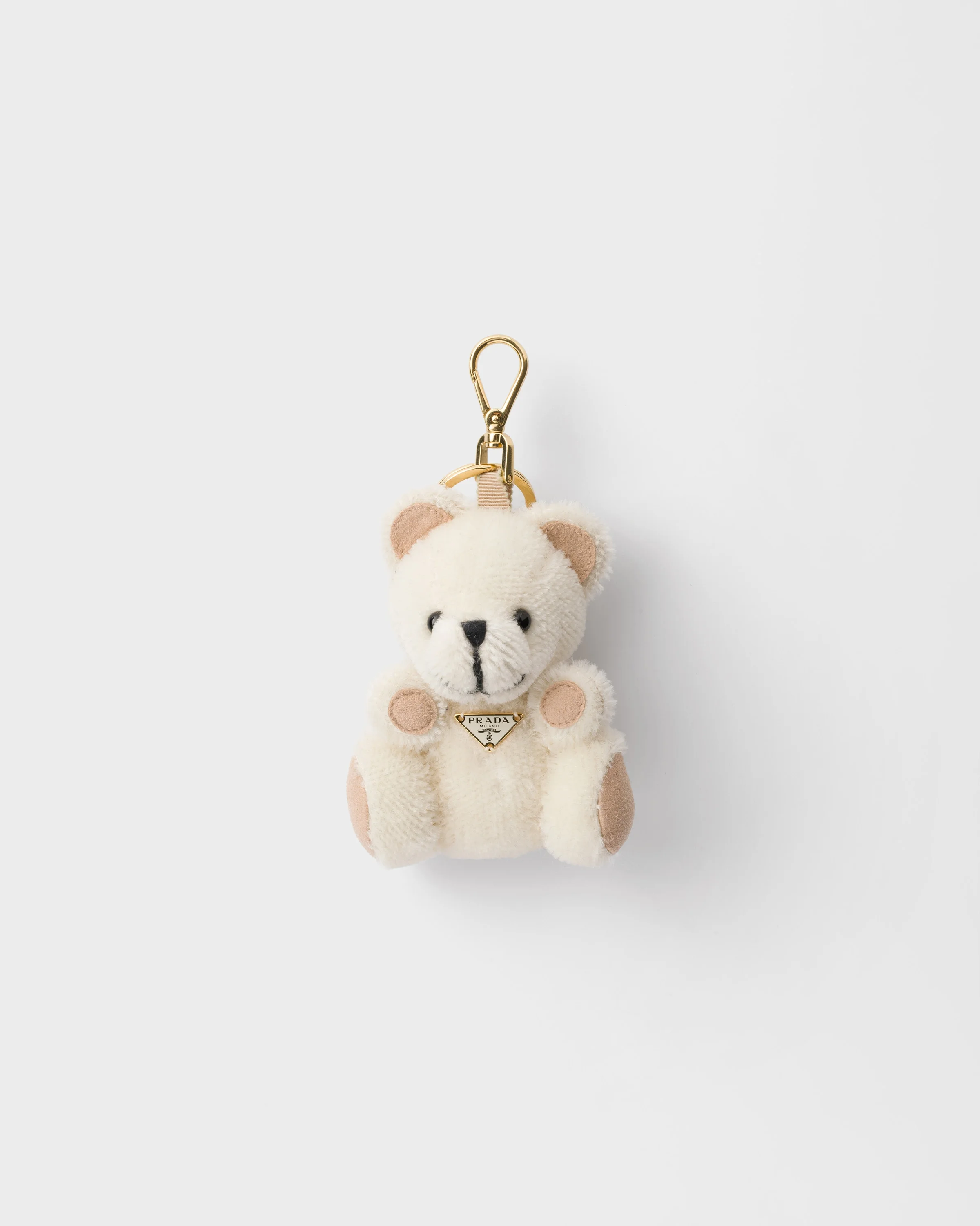 Teddy bear key ring charm with metal ring - 1