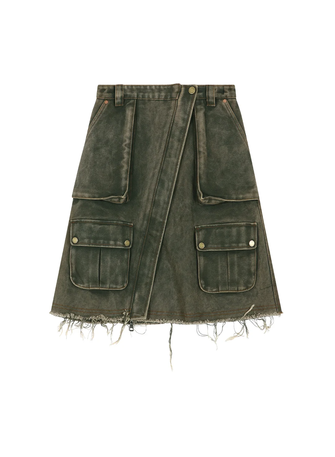 Cargo Pocket Wrap Skirt - 1