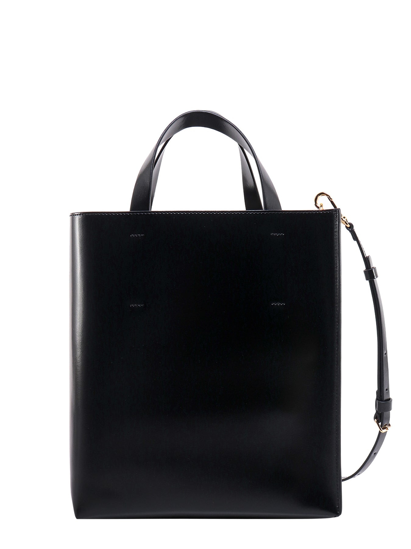 Leather handbag with color-block motif - 2