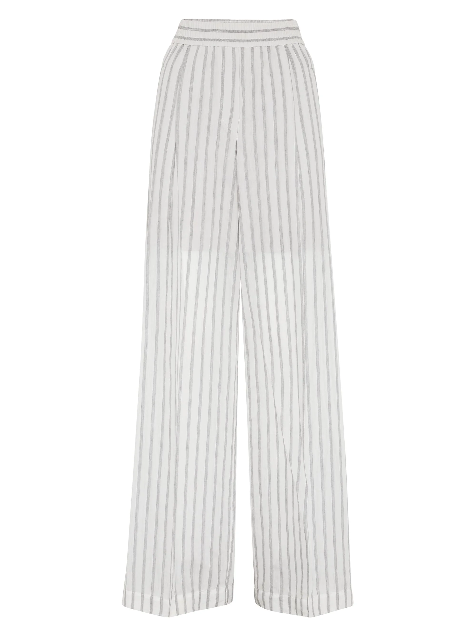 Women's Cotton and Silk Loose Track Trousers - Grey - 1