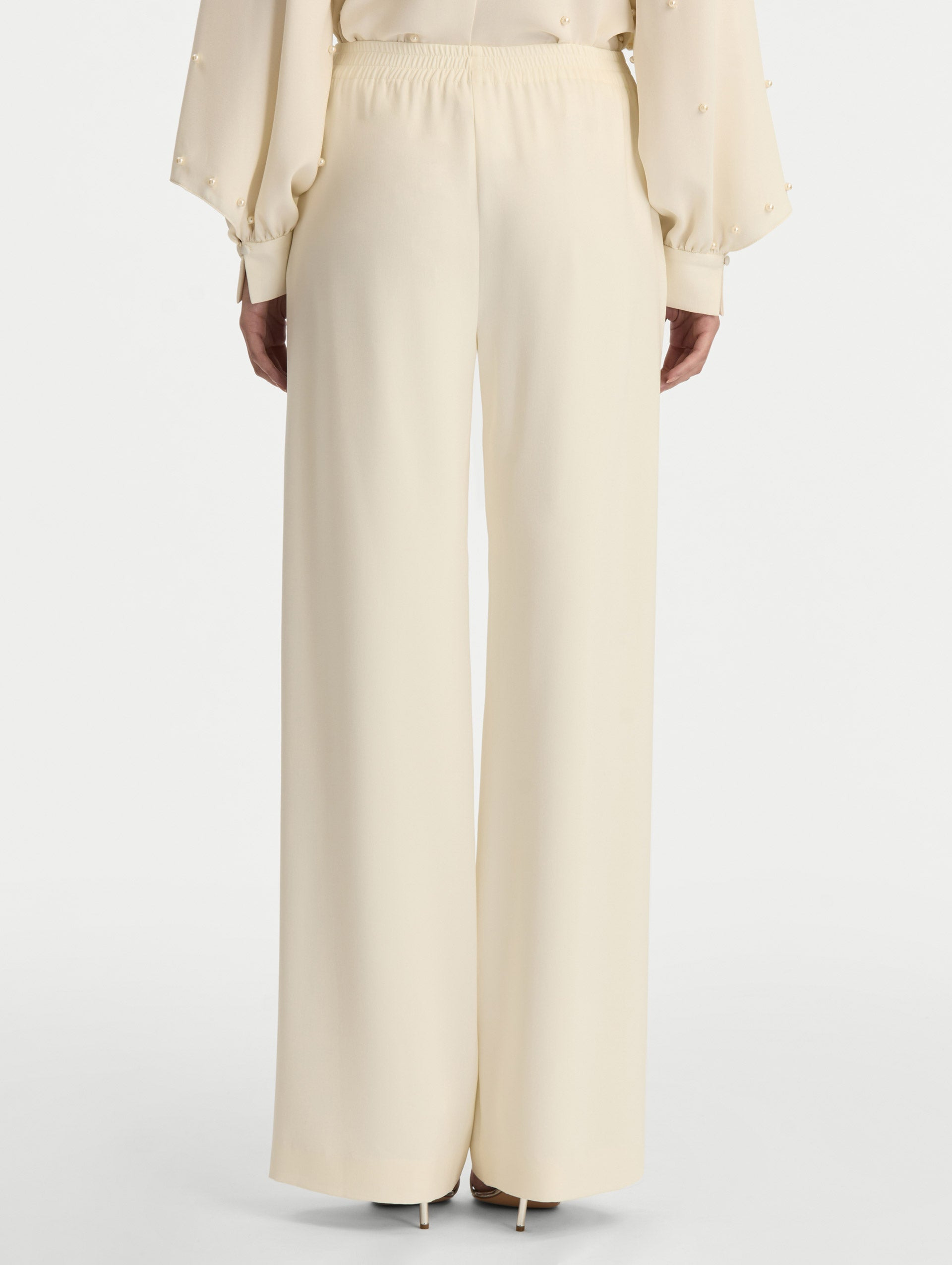 SILK GEORGETTE WIDE LEG PANT - 4