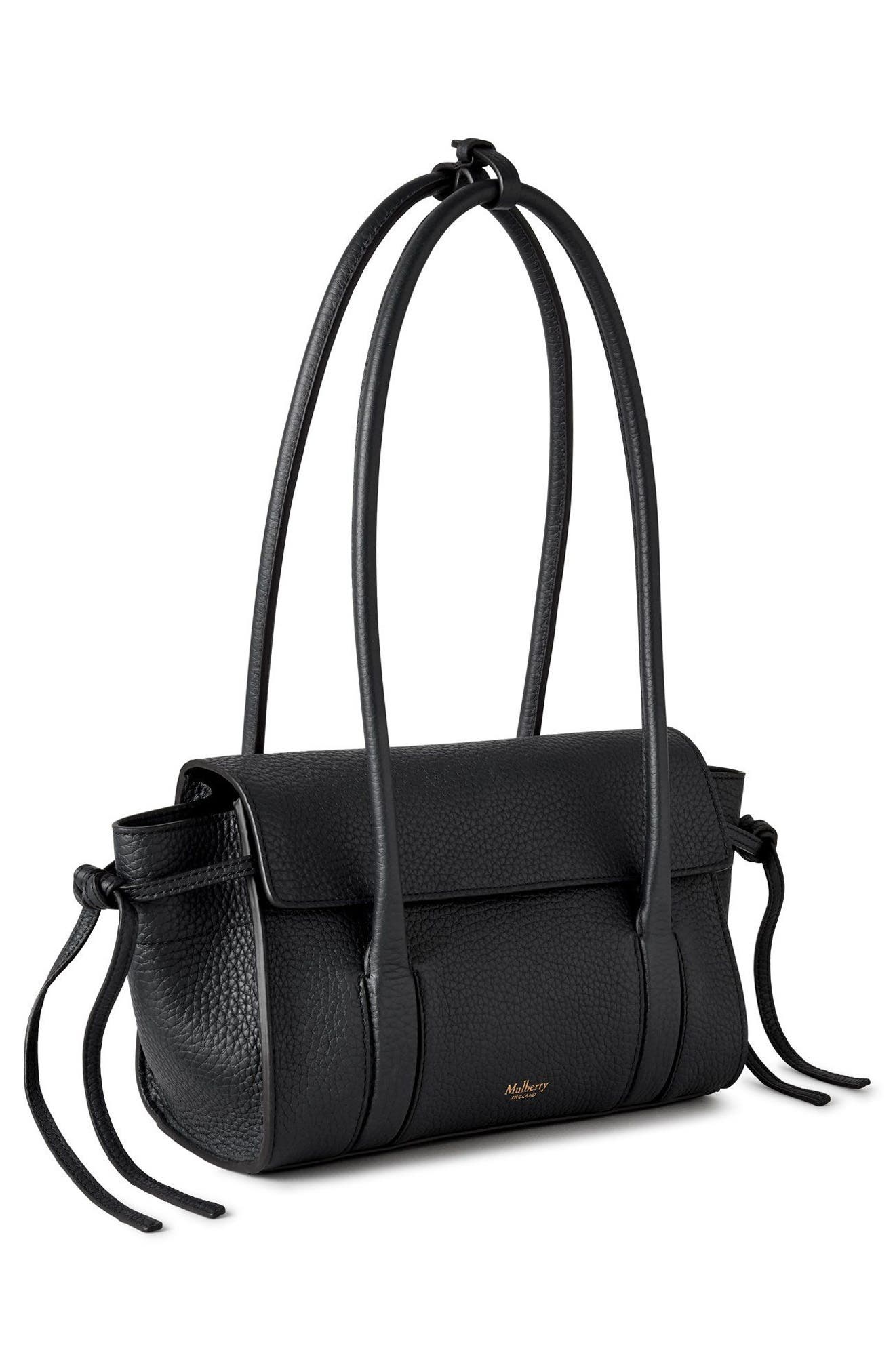 Mulberry Mini Soft Bayswater Grained Leather Satchel in Black at Nordstrom - 5