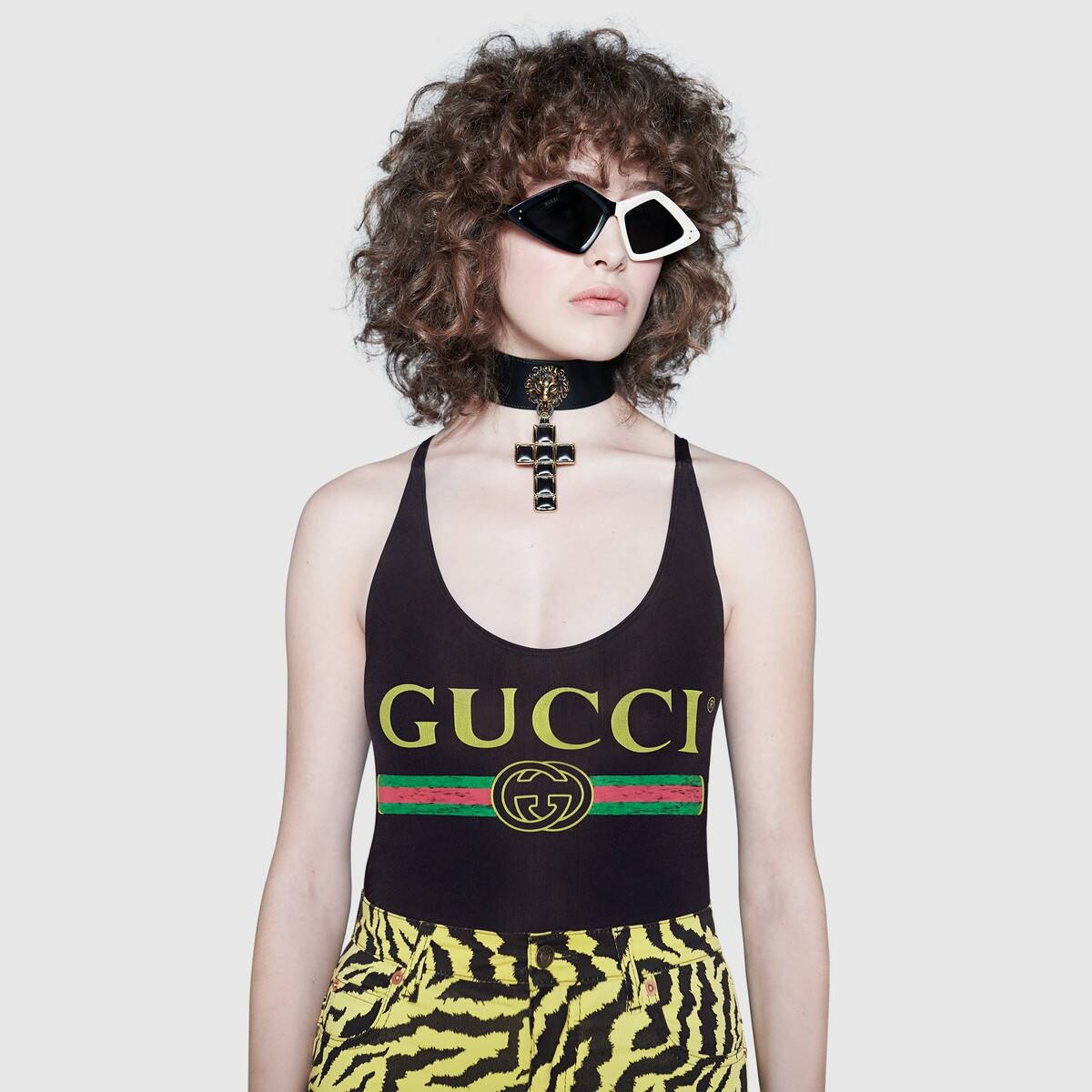 Sparkling swimsuit with Gucci logo - 4