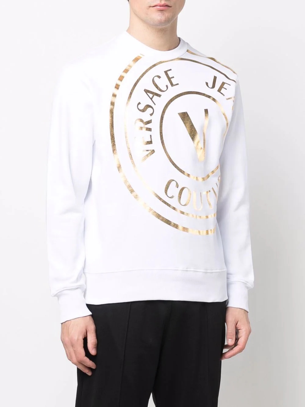 logo-print metallic sweatshirt - 3