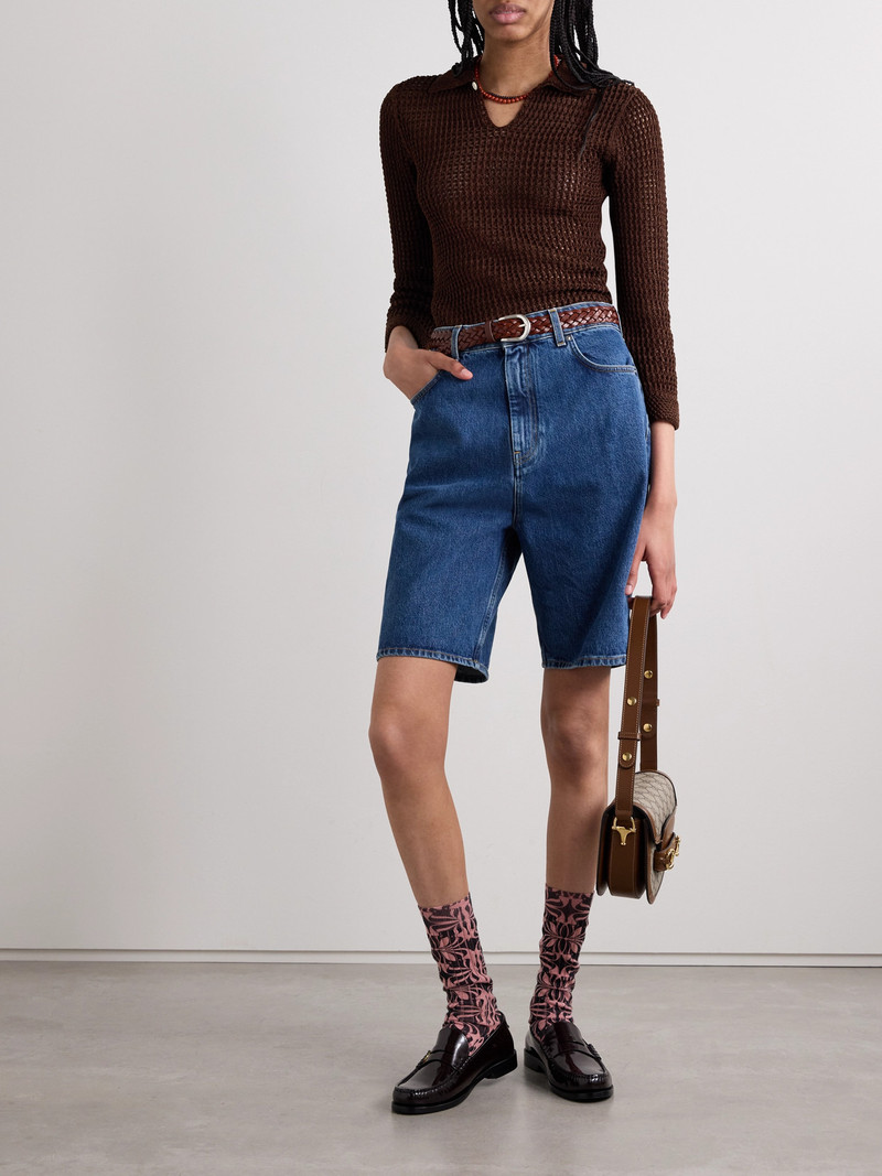 BODE Willows Crocheted Cotton Polo Shirt outlook