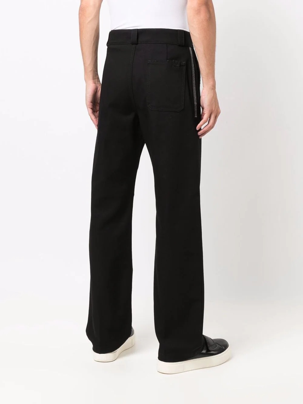 contrast-stitch straight-leg trousers - 4