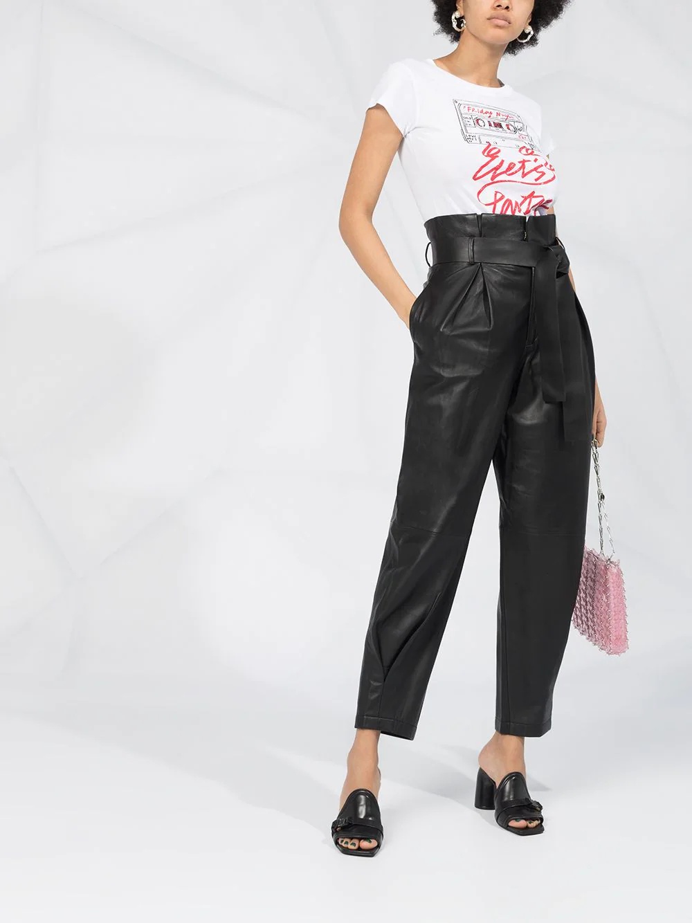 leather paperbag trousers - 2