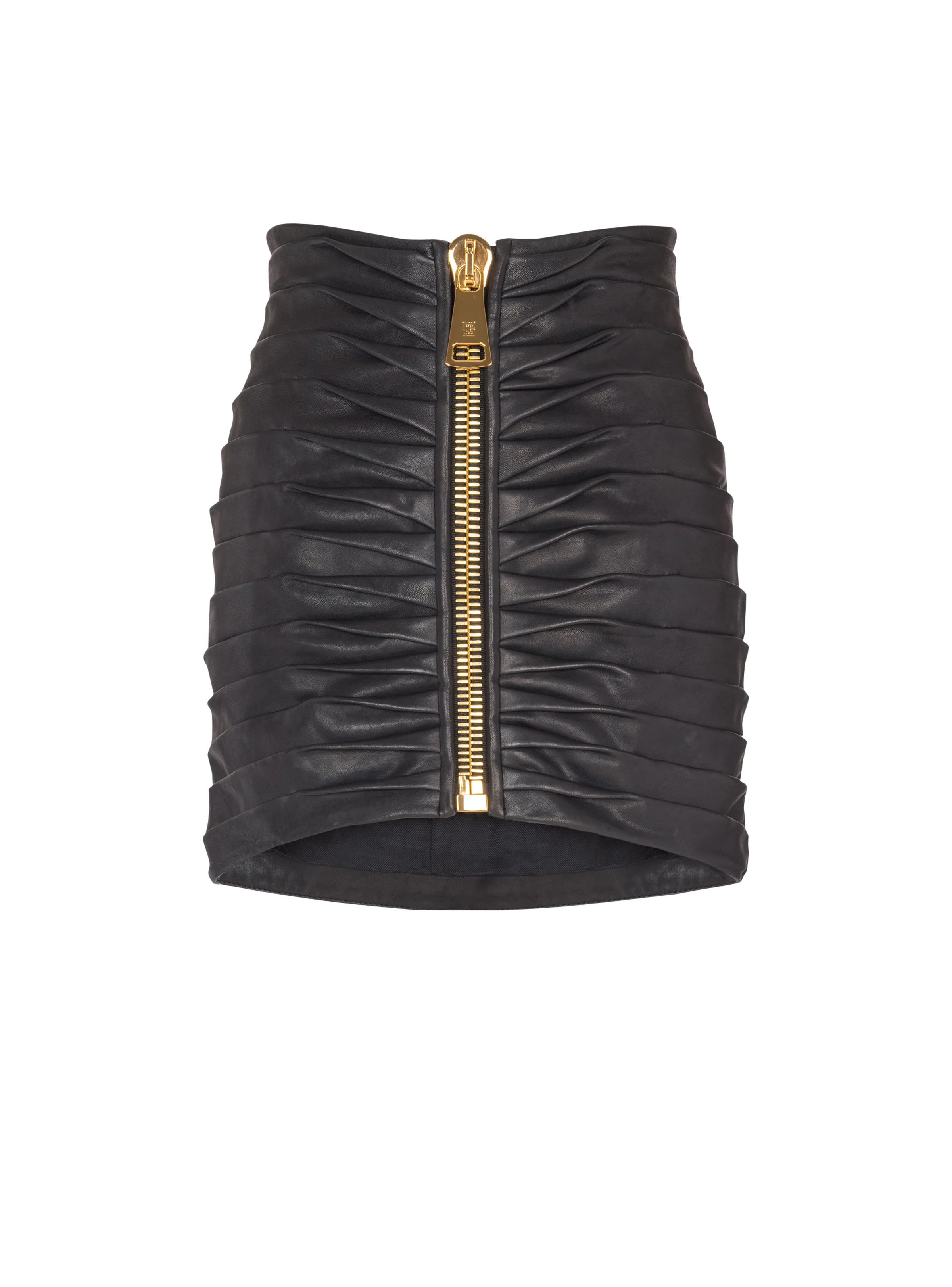 Short pleated lambskin skirt - 1