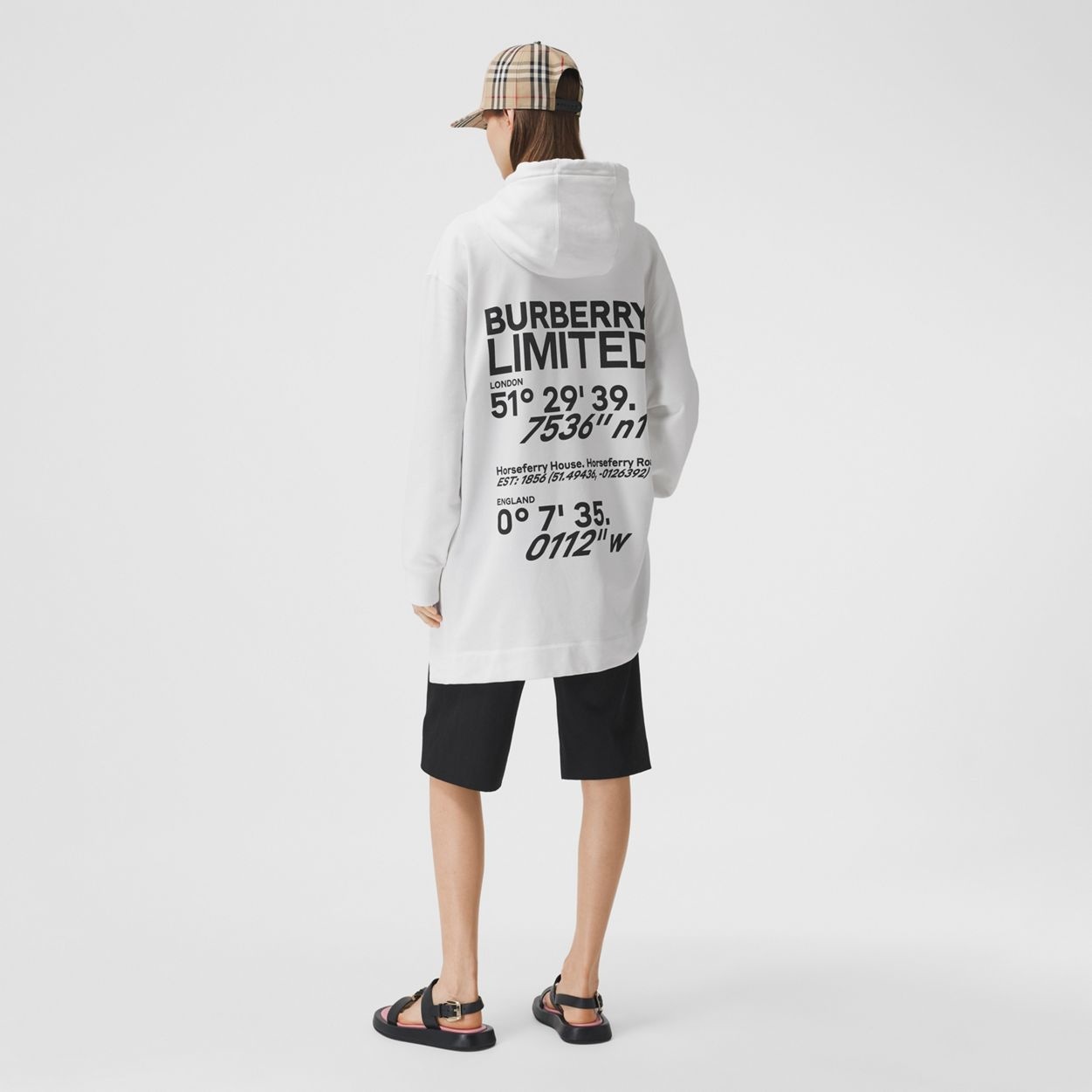 Coordinates Print Cotton Oversized Hoodie - 2