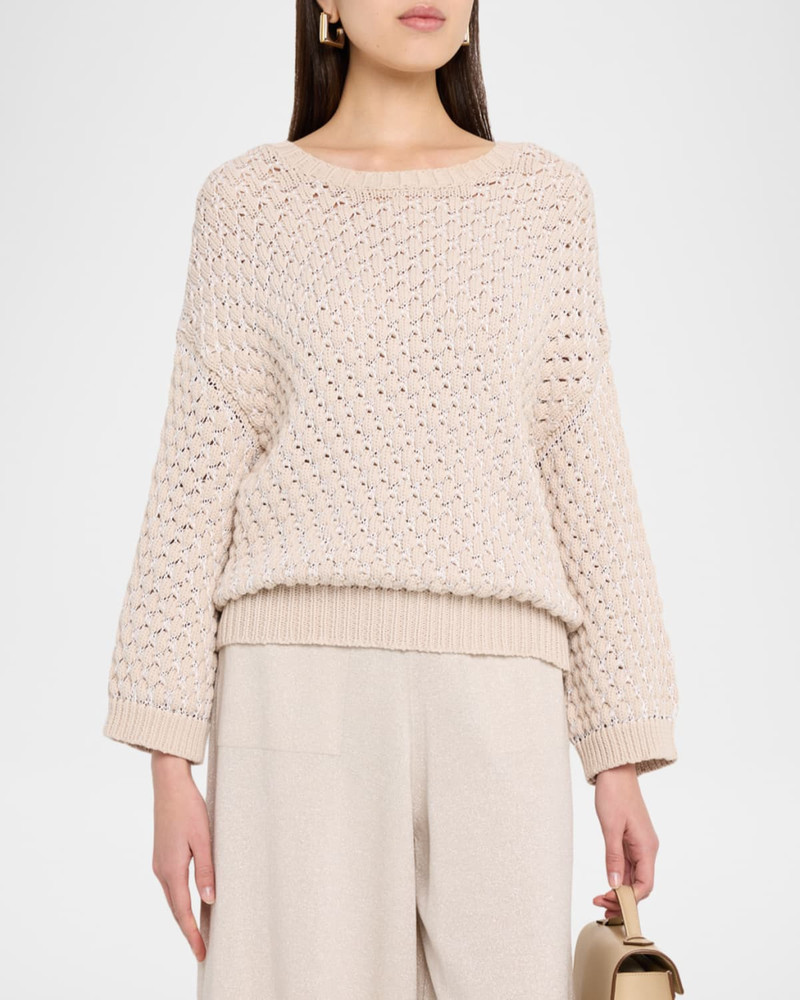Scoop-Neck Macrame Knit Sweater 4