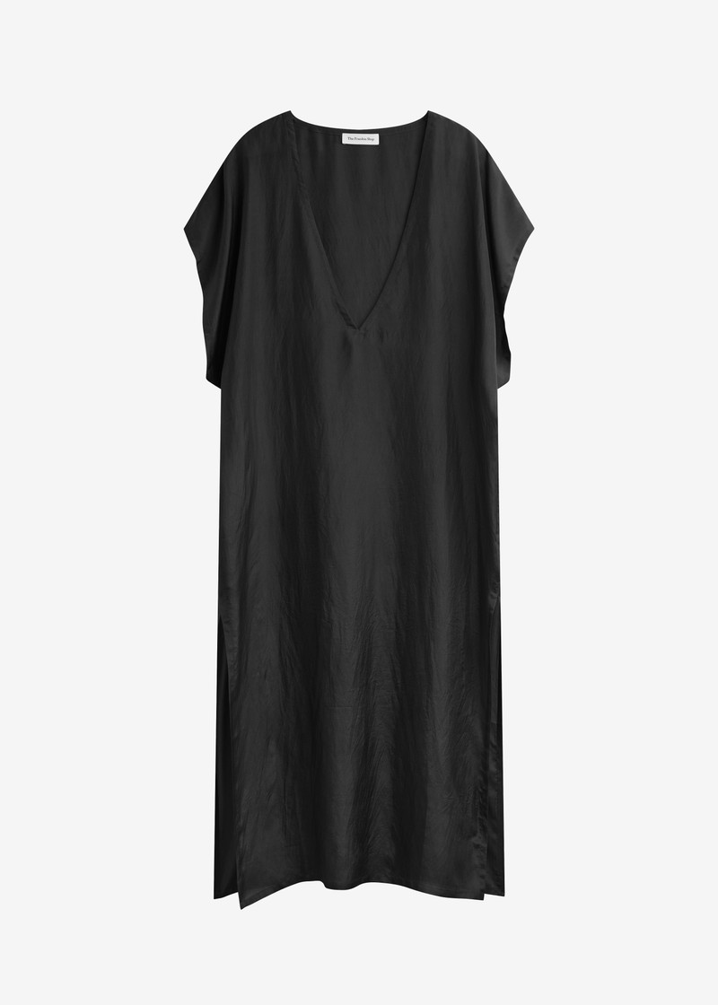 Ostuni Sheer Fluid Kaftan Dress - Black 1