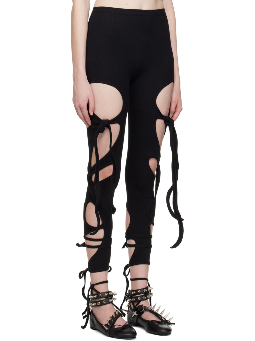 Black Cutout Leggings - 2