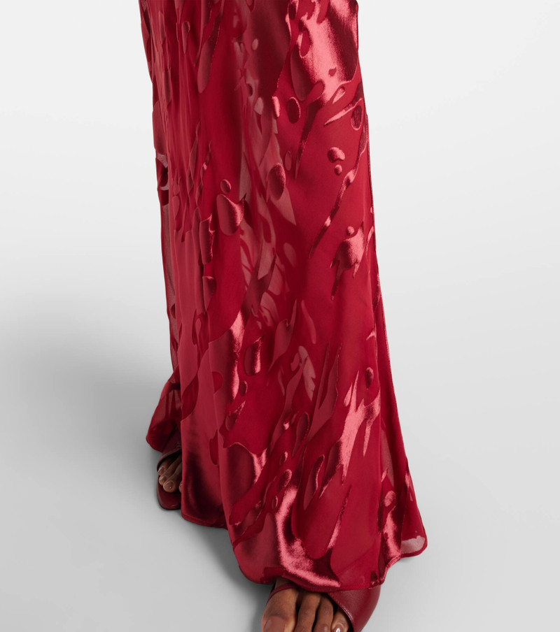 Halterneck open-back velvet gown 5
