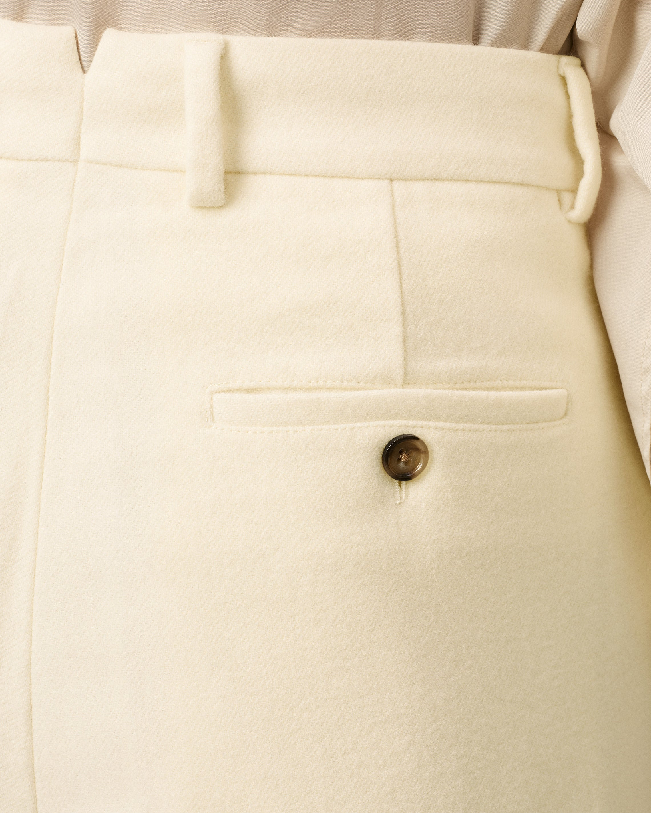 WHITE WOOL LARGE FIT TROUSERS - 5