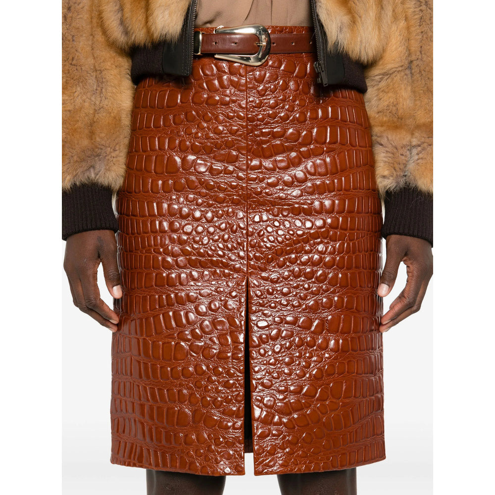 Saint Laurent Brown Skirts - Pencil Skirts Women - 4