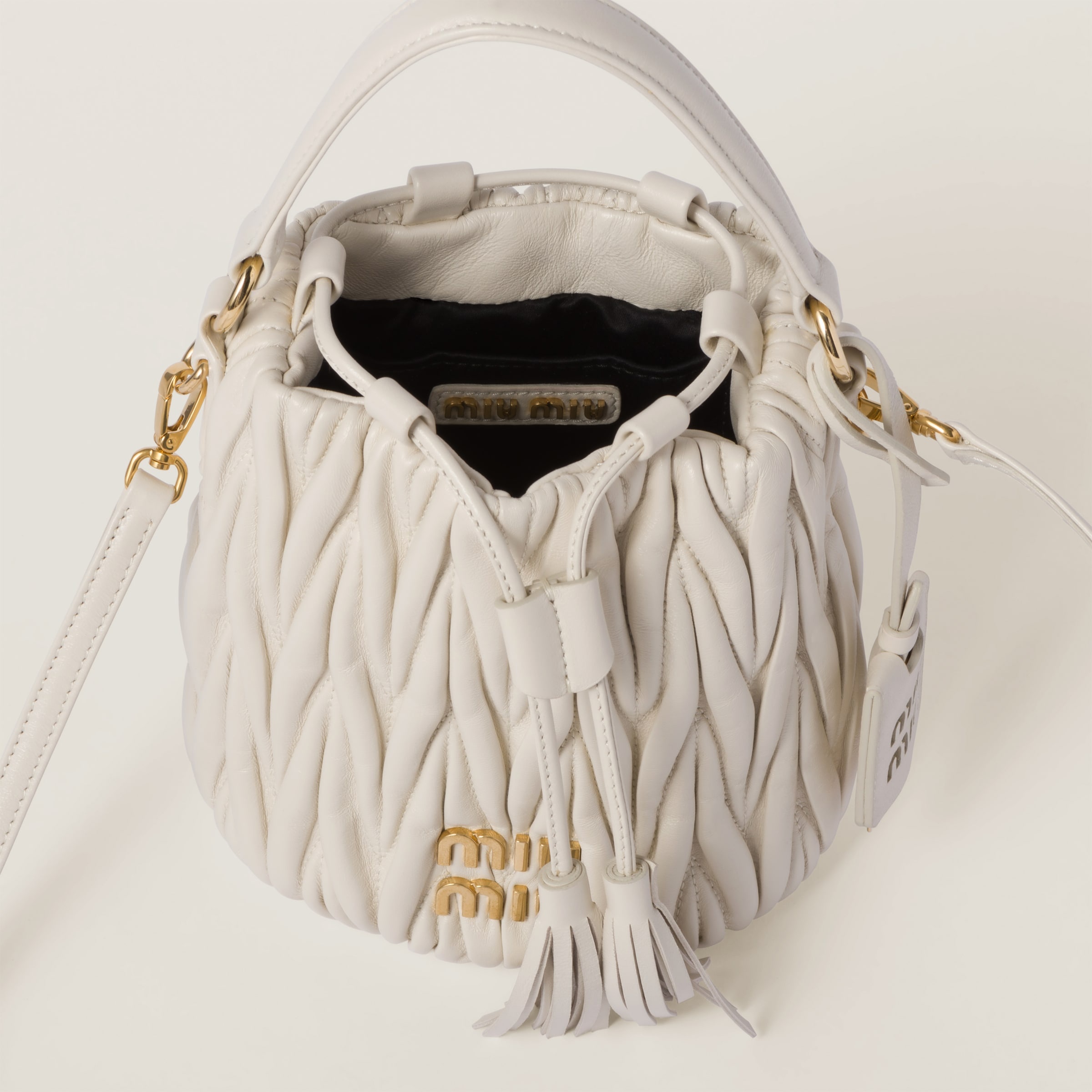 Matelassé nappa leather bucket bag - 6