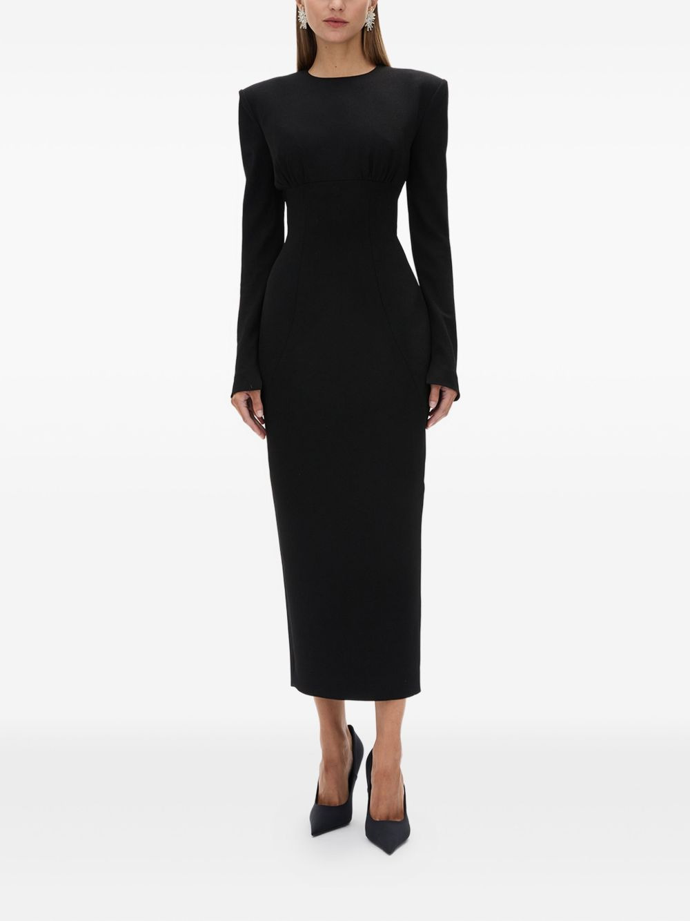 Dover padded-shoulder maxi dress - 2