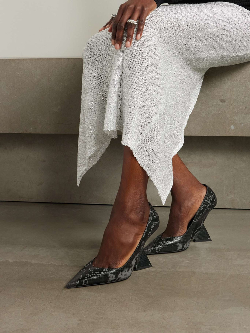 THE ATTICO Cheope snake-effect leather pumps Snake print outlook